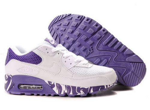Nike Air Max 90 Womens White Purple Greece